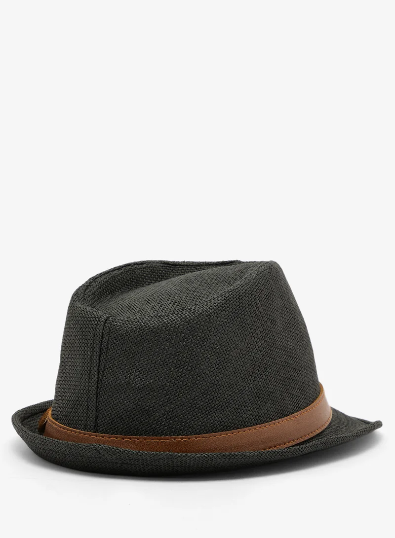 Seventy Five Fedora Hat with Faux Leather Belt Band